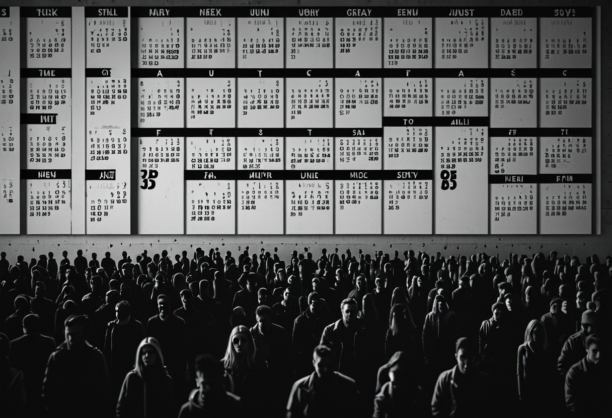 A calendar with all dates blacked out