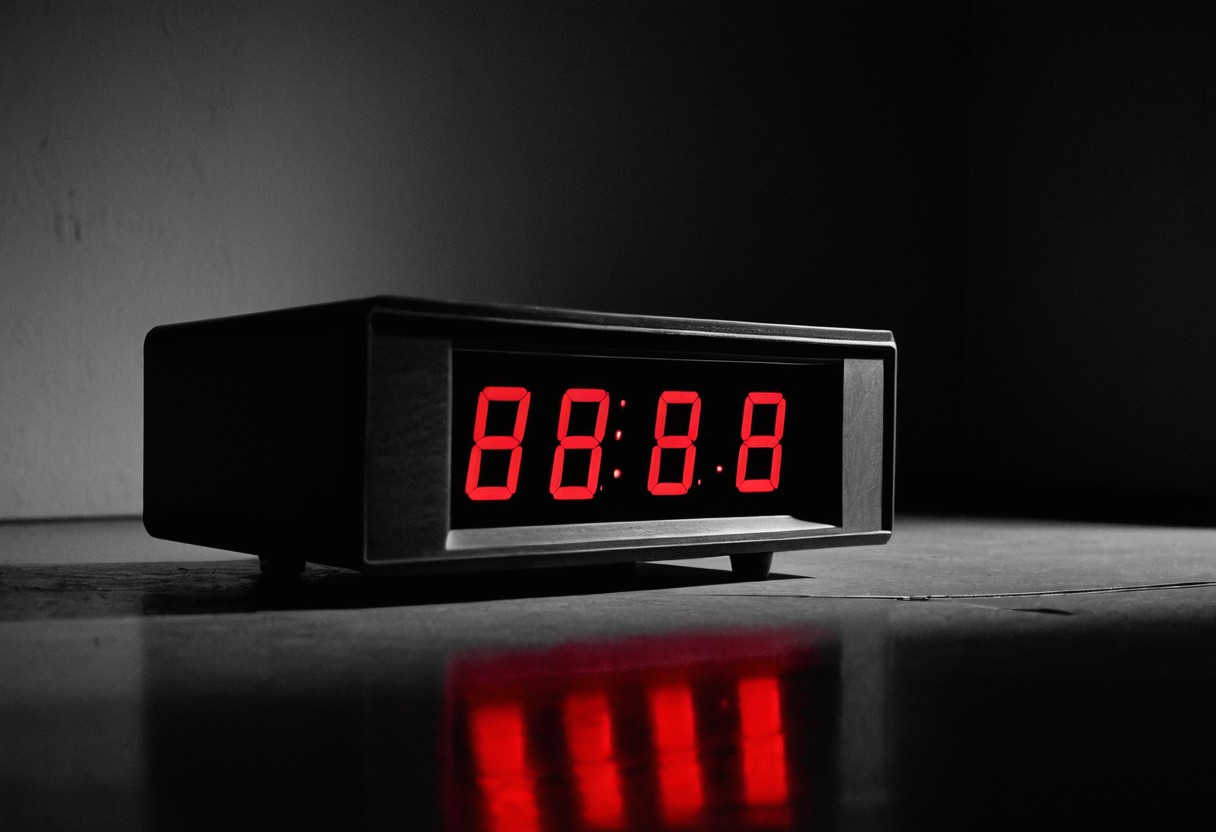 Digital clock showing 3:42 AM