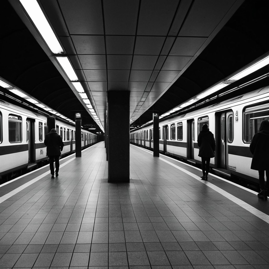 Empty subway platform